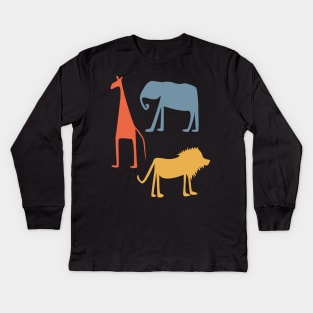 Safari animals Kids Long Sleeve T-Shirt